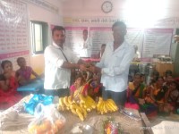 School stationery distribution Asalwadi gaon